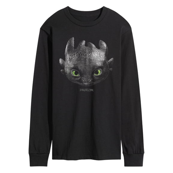 How To Train Your Dragon - Toothless Head Oversized - Men's Long Sleeve Graphic T-Shirt