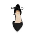 thumbnail image 3 of BLISSFUL STEP Women's Ankle Tie Block Heel Pointed Toe Dress Pumps, 3 of 7