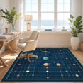 thumbnail image 3 of Design&I 9'x12' Washable Area Rug System Educational Planet Galaxy Chart With Constellation Motif for Dining Room, Basement, Large Office, Snag-Free, 3 of 7