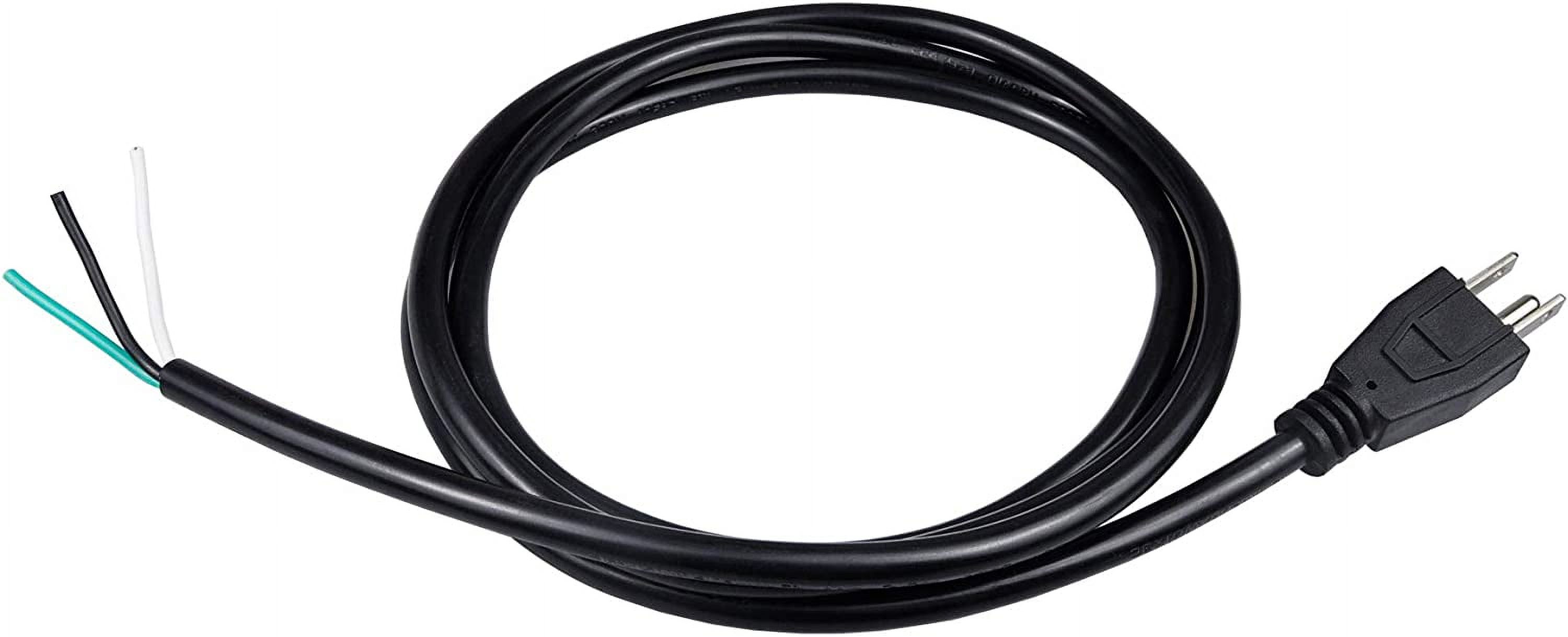 6ft 16 Gauge 3 Prong Heavy Duty Replacement Power Supply Cord Cable 110V 115V 120V Pigtail for Universal AC Appliance, NEMA 5-15 Plug US SJT 16AWG (12A)