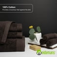 thumbnail image 3 of Premium 100% Cotton Towel Set of 4 Hand Towels 18" x 30" | 4 Ultra Soft and Highly Absorbent Hand Towels for Bathroom, Gym, Hotel, Spa, Machine Washable | Color: Chocolate, 3 of 13