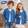 thumbnail image 2 of Navy Cardigan for Girls 7-8, Kids School Uniforms Long Sleeve Button Down Knit Cardigans Sweater Tops, 2 of 7