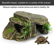 CHICIRIS Reptile Hideout, Resin Aquarium Decoration Reptile Cave Hideout Decor For Lizard Scorpion Snake Gecko Bearded Dragon