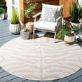 thumbnail image 2 of SAFAVIEH Courtyard Gerald Animal Indoor/Outdoor Area Rug, Ivory/Pink, 6'7" x 6'7" Round, 2 of 8