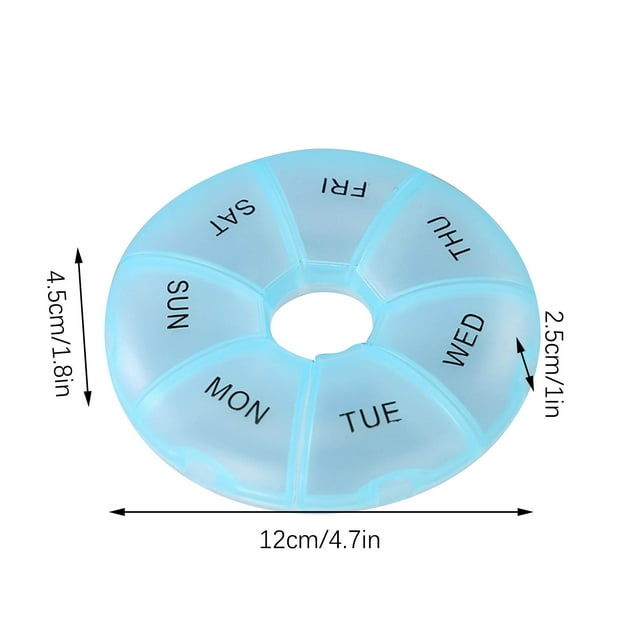 Renjiang 7-Sided Portable Pill Box Medicine Planner Small Case (Seven Day Weekly Container) Medication, Vitamin Holder Boxes Organizer Pillbox Dispenser Organizer, Sorter and Reminder Containers