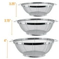 thumbnail image 3 of 3-Piece Stainless Steel Colander Set with Fine Mesh Strainer Baskets, Nesting 3qt, 4qt, 5qt Sizes for Kitchen Draining and Rinsing, 3 of 8
