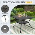 thumbnail image 6 of SUNCROWN 5-Piece Outdoor Patio Dining Set with Metal Steel Square Table with 1.57" Umbrella Hole,  Textilene Chairs for 4-Person, Gray, 6 of 7