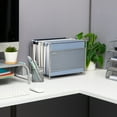 thumbnail image 2 of Mind Reader Desktop File Folder Organizer Box File Crate For Hanging Files and Mail, Silver, 2 of 6