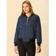 thumbnail image 3 of Chaqueta bomber acolchada Allegra K con cremallera y mangas largas Azul XS, 3 of 6