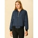 thumbnail image 3 of Chaqueta bomber acolchada Allegra K con cremallera y mangas largas Azul XS, 3 of 6