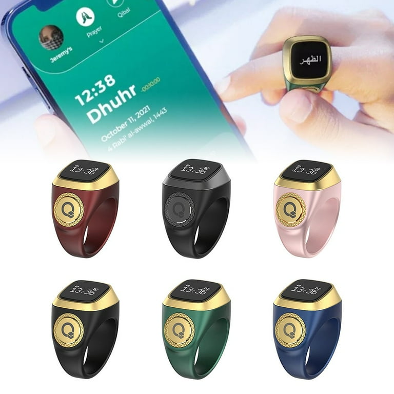 OLED Smart Zikr Ring that Vibrates to Notify of Prayer Times Effectively