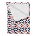 thumbnail image 2 of Ethnic Soft Flannel Fleece Throw Blanket, Oriental Design with Ornamental Floral Elements Petal Concept, Cozy Plush for Indoor and Outdoor Use, 50" x 70", Dark Petrol Blue Coral, by Ambesonne, 2 of 5