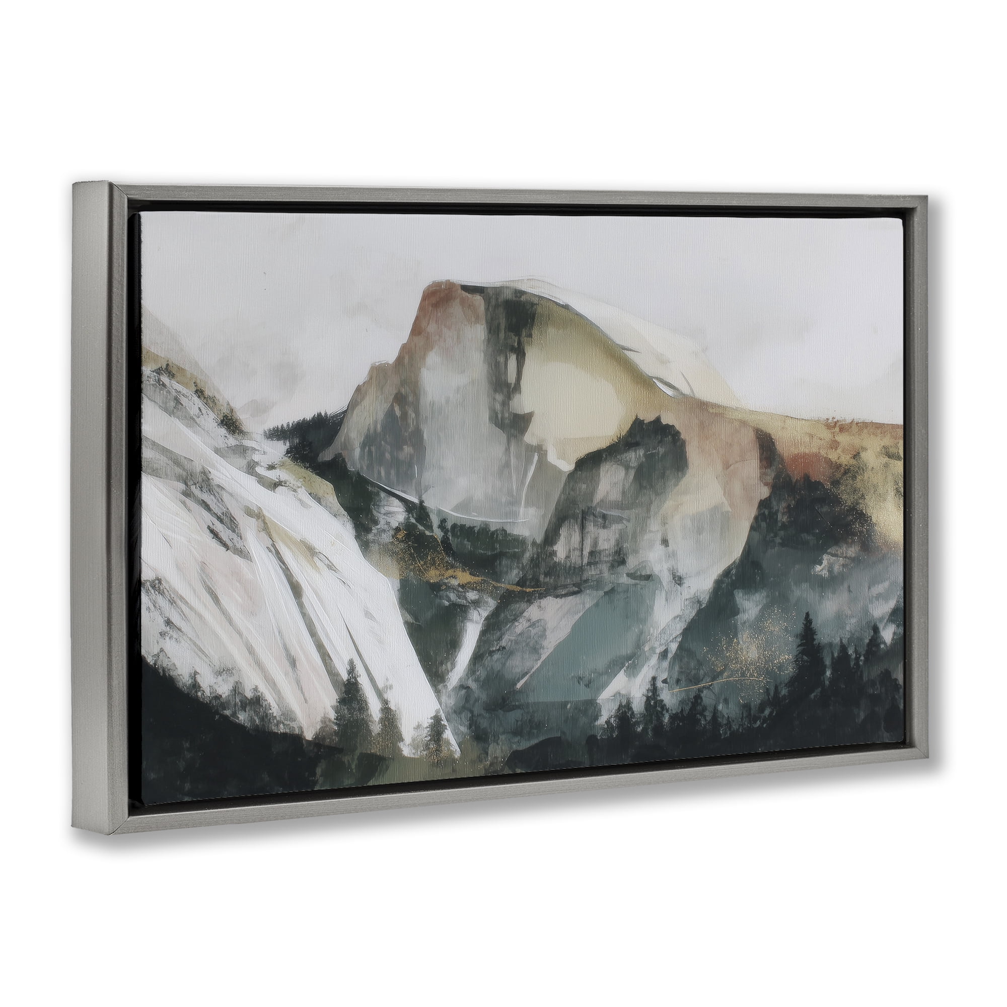 Stupell Industries Abstract Sierra Nevada Mountain Gray Framed Floater Canvas Wall Art, design by Chromatic Storm Studio