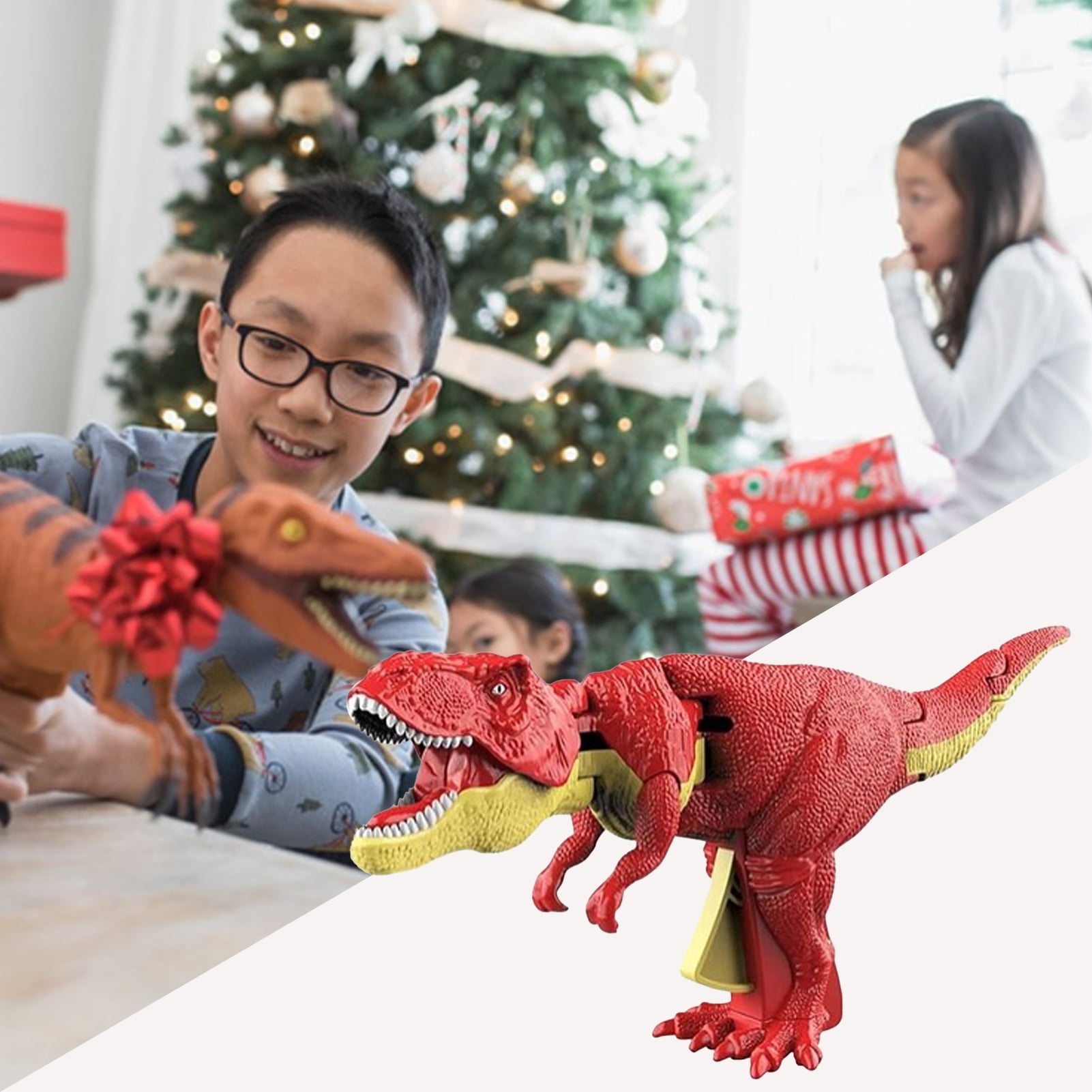 Press Button Dinosaur Toy Kids Dinosaur Toy with Movable Joints