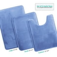 thumbnail image 3 of Nestl Set of 3 Absorbent Memory Foam Bath Mat Set Bathroom Rugs, Calm Blue, Large 20"x32", Small 17"x24", Contour 24"x20", 3 of 8