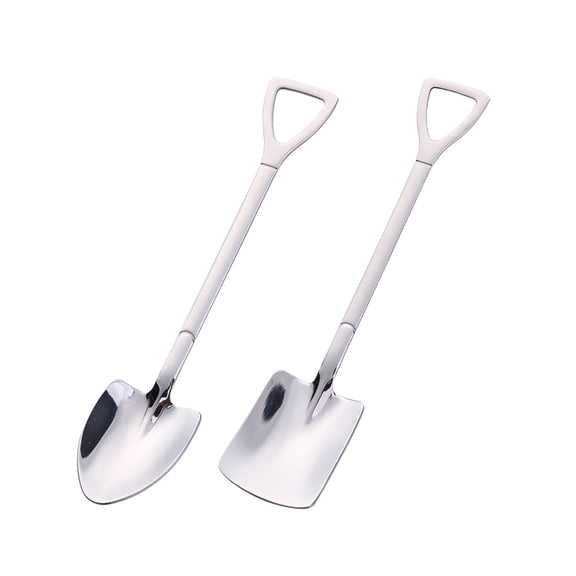 Infidev Retro Shovel Spoon Stainless Steel Dessert Spoons 2 Count
