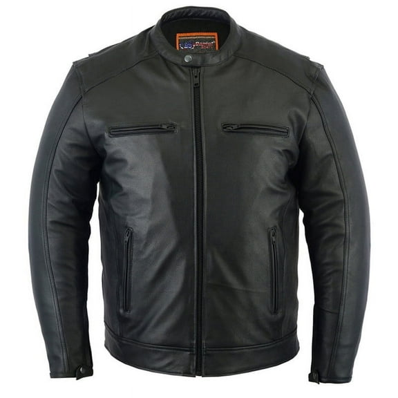 Daniel Smart S to 6XL Motorcycle Leather Jackets for Men Soft Lambskin Black