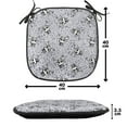 thumbnail image 4 of Skull Chair Seating Cushion, Crowned Skull Crossbones Illustration Against Animal Skin Print Pattern, Soft Seat Pads for Office with Anti-slip Backing, 16"x16", Black White Purplegrey, by Ambesonne, 4 of 7