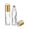 thumbnail image 1 of Unique Bargains 10mL Bouteilles à Rouleaux, 3 Boules de Rouleau d'Huile Essentielle en Verre avec Couvercle Doré Bouchon Réutilisable, Clair, 1 of 5