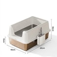 thumbnail image 2 of Large Stainless Steel Litter Box with Lid and Scoop, Non-Stick Metal Cat Litter Box with Side Opening, 8'' Deep Splash-Proof & Leak-Proof High Walled Litter Pan, Easy-Clean & Odor-Control, 2 of 7