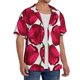 thumbnail image 2 of Balery Tulips Flowers Camisa Casual de Manga Corta con Botones para Hombre, Texturizada, Estilo Cubano, para Playa, Verano-Large, 2 of 5
