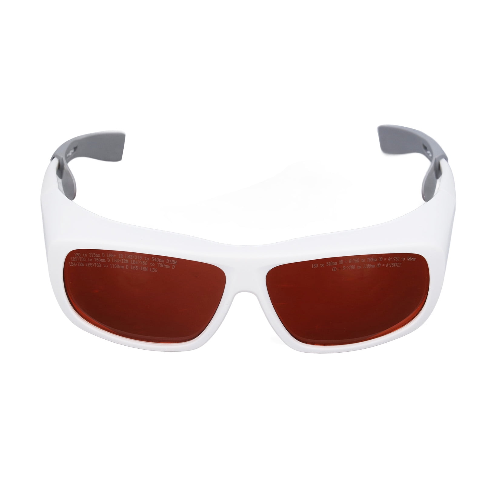 Yajisi Laser Eye Safety Glasses 180-540nm 750-1100nm Fast Light Response PC Goggles Adult White 1 Count