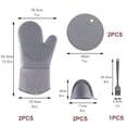 thumbnail image 6 of WOORNIGOJIN Silicone Oven Mitts Set- Heat Resistant Washable Gray Gloves with Soft Quilted Lining for Cooking and BBQ, 6 of 6