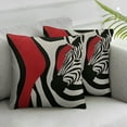 thumbnail image 3 of Fenyluxe Set of 2 Throw Pillow Covers Modern Abstract Red Black White Strip Dot Decorative Pillow Cases Home Decor Square Pillowcases White, 3 of 7