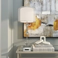 thumbnail image 2 of DecMode 30" Stacked Crystal Silver Table Lamp with Cream Metal Shade, 2 of 11