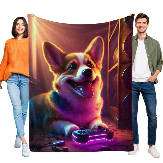 Corgi anti-pilling, suave, ligera, esponjosa y acogedora de lujo para hogar y cocina – Perfecta para niños y adultos, 100 x 150 cm