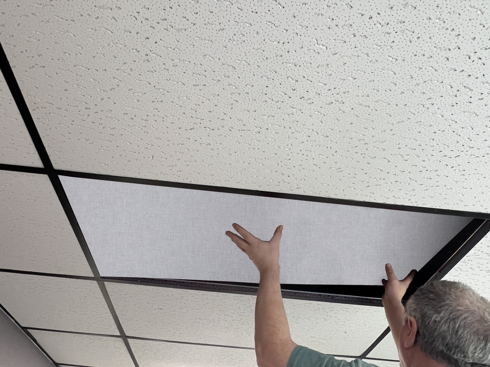 ATS Acoustics Ceiling Acoustic Tile 24"x24"x2" Sound Absorbing Drop Grid Panel For T-Bar Drop Ceiling Noise Reduction (Blue Smoke)