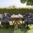 thumbnail image 3 of Bxaolu Outdoor Chair Cushions Set of 2, Thick 19" x 19" Outdoor Seat Cushions Patio Furniture Waterproof with Ties, Waterproof Patio Furniture Cushions, Outdoor Dining Chair Pads, Dark Gray, 3 of 9