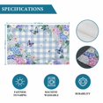 thumbnail image 6 of Watercolor Flowers Placemats Set of 12, Spring Floral Butterflies Blue Plaid Placemats for Dining Table, Place Mats for Kitchen Tabletop, Waterproof Wipeable Dining Table Mats Set, 6 of 9