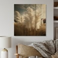 thumbnail image 2 of Designart "Meadows of White Pampas Grass III" Floral Print on Natural Pine Wood, 2 of 5