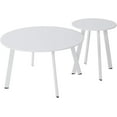 thumbnail image 3 of Patio Outdoor Coffee Table Set of 2 - Weather Resistant Outdoor Round End Table Modern Coffee Tables for Living Room Balcony Home Office (White), 3 of 12