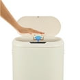 thumbnail image 6 of happimess Robo Kitchen 13.2-Gallon Slim Oval Motion Sensor Touchless Trash Can with Touch Mode, Limestone Beige, HPM1016D, 6 of 10