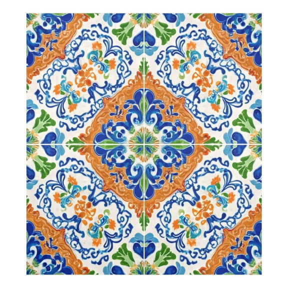 IAUYY Magnetic decorative sticker - 23x26 Inch PVC Refrigerator Decorative Cover, Removable DIY Art for Kitchen Appliances Blue Green and Orange