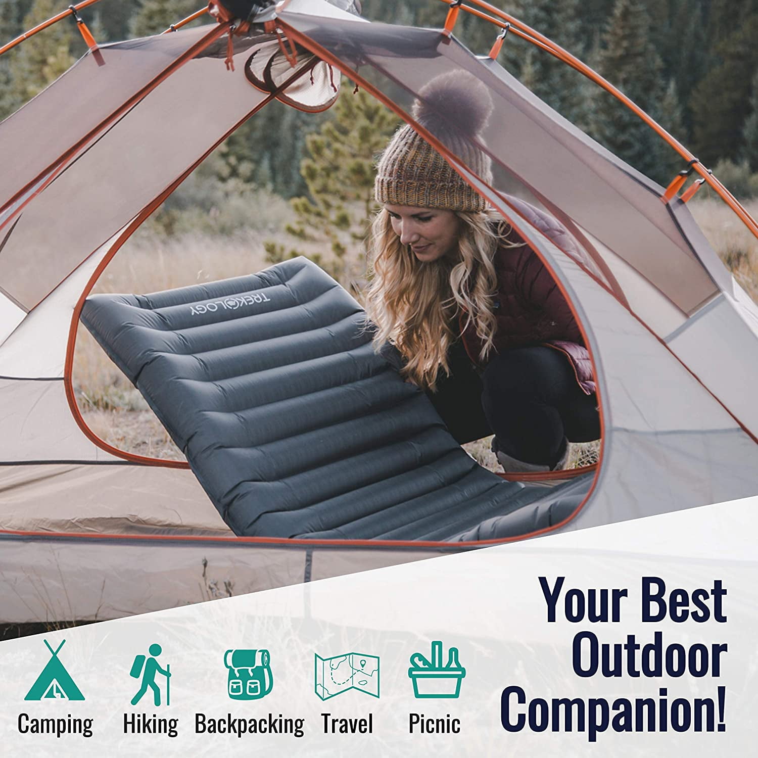 Unbranded UL80 Ultralight Inflatable Backpacking Sleeping Pad for Camping