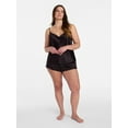 thumbnail image 2 of Joyspun Women’s Lace Trim Satin Cami and Shorts Set, Sizes S-3X, 2 of 6