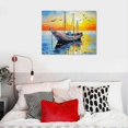 thumbnail image 5 of RUIYC abstract Wall Art for Living Room Bedroom Decoration bathroom Wall decor sea ship scenery Farmhouse watercolor paintings office Canvas Pictures Artworks modern Home wall 20x16in, 5 of 5