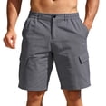 thumbnail image 2 of IhhxPro Men's Outdoor Cargo Shorts Elastic Waist Quick Dry Multi-Pocket Men Summer Work Hiking Casual Loose Fit Lightweight Cotton Travel S-3XL, 2 of 6