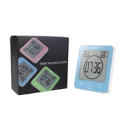 Baldr LCD Alarm Clock, Waterproof Countdown Timer, Displays Time and Humidity, Blue