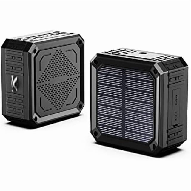 wonima11 Solar Speaker Portable IPX6 Waterproof Bluetooth Speakers 15 Hours of Playtime Rich Stereo Bass Shockproof Dustproof for Home and Outdoor Wireless Speaker(1-Pack)