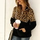 thumbnail image 5 of Pntutb Mujeres Otoño e Invierno Nuevos productos Chaqueta de mujer Yama Suéter de felpa Parche de leopardo top Abrigo cálido Pntutb Pntutb-3846, 5 of 8