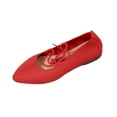 thumbnail image 2 of Miluxas Women’s Knit Pointed Toe Flats, Adjustable Crisscross Ankle Tie Straps Slip On Ballet Shoes, Lace up Non Slip Casual Walking Dress Flats Red 7.5(40), 2 of 5