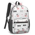 thumbnail image 2 of Cow and Heart White Pattern 17" Waterproof Oxford School Backpacks for Teens, S-Shape Padded Straps, for School, Travel, Hiking, Camping, 2 of 5