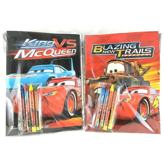 Party Favors Disney Cars Coloring Book & Crayon Set 12 Pack ( Assorted Style)