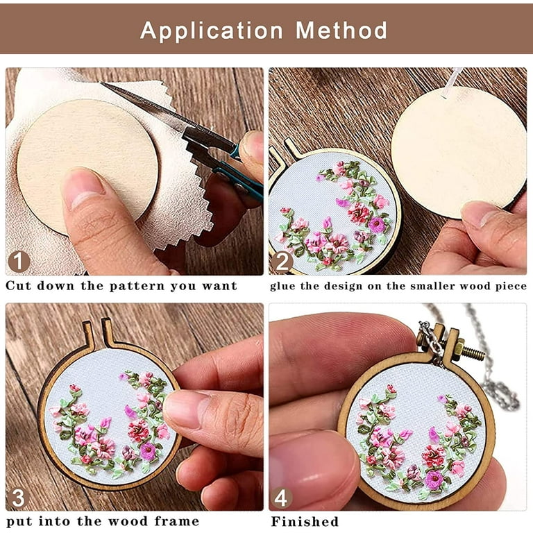 Mini Embroidery Hoop Wooden Mini Crossing Stitch Hoop Mini Ring Embroidery  Circle for DIY Pendant Crafts, Round, Oval Vertical, Oval Horizontal (16