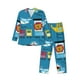 thumbnail image 1 of Fotbe Transportations With Cute Animals Pijama de Hombre con Estampado de Manga Larga, Conjunto de 2 Piezas, Ropa de Dormir Suave y Cómoda con Bolsillos-Small, 1 of 7