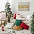 thumbnail image 6 of Christmas Throw Pillow Covers Soft Plush Jacquard Festivals Winter Cushion Case Decoration for Sofa Couch Bedroom Living Room Home Decor, Ornament Storage, 24 x 24 Inch 1 Pack, 6 of 10